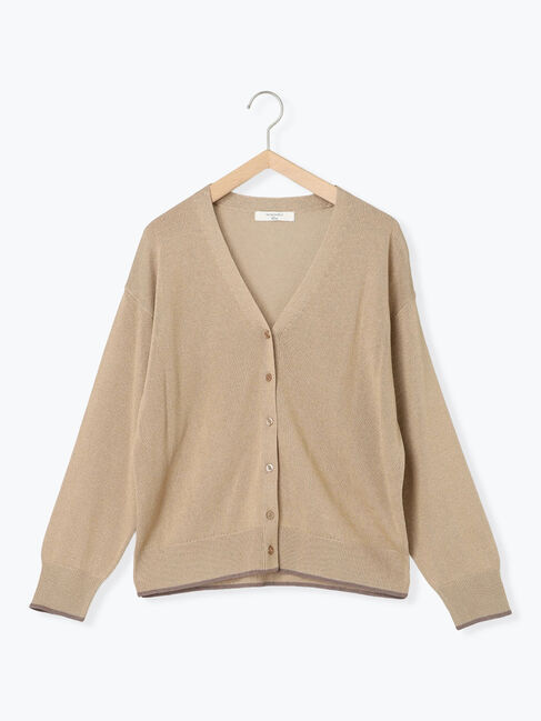 Samansa Mos2 blue「配色Vネックカーディガン」|カーディガン|