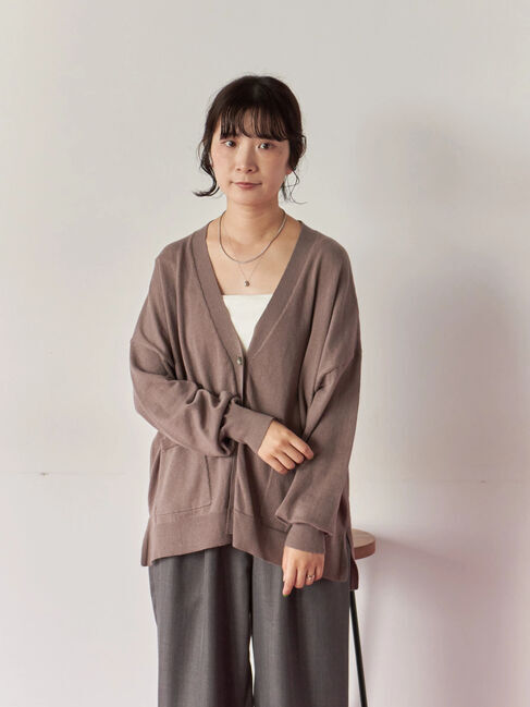 Samansa Mos2 blue「マルチスタイルVネックカーディガン」|カーディガン|