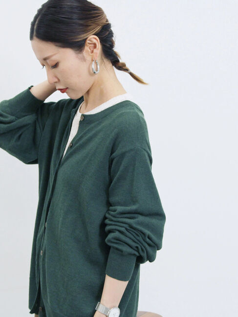 Samansa Mos2 blue「マルチスタイル前後2wayクルーネックカーディガン」|カーディガン|