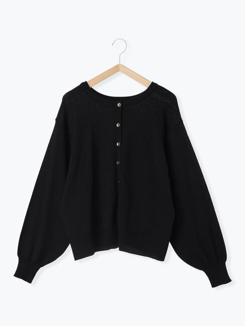 Samansa Mos2 blue「マルチスタイル前後2wayクルーネックカーディガン」|カーディガン|