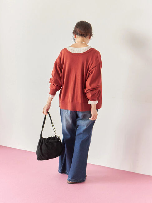 Samansa Mos2 blue「マルチスタイル前後2wayクルーネックカーディガン」|カーディガン|