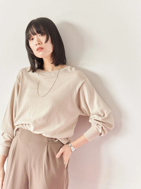 Samansa Mos2 blue「マルチスタイル前後2wayクルーネックカーディガン」|カーディガン|