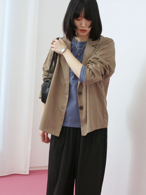 Samansa Mos2 blue「アソートプリントロンT」|Tシャツ・カットソー|