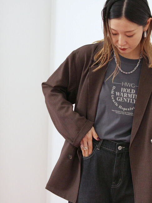 Samansa Mos2 blue「アソートプリントロンT」|Tシャツ・カットソー|