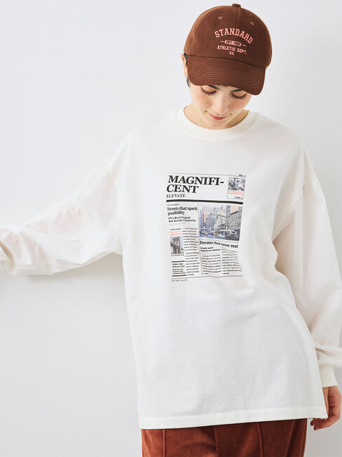 SM2「袖布帛インレイロゴプルオーバー」|Tシャツ・カットソー|オフホワイト