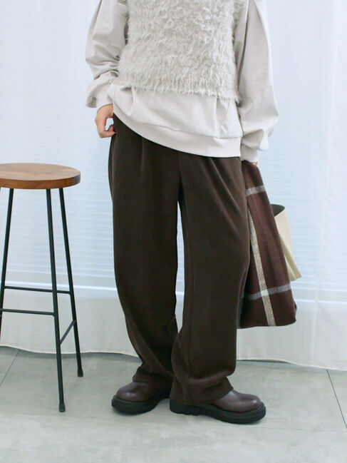 Samansa Mos2 blue「カットコールストレートパンツ」|その他|