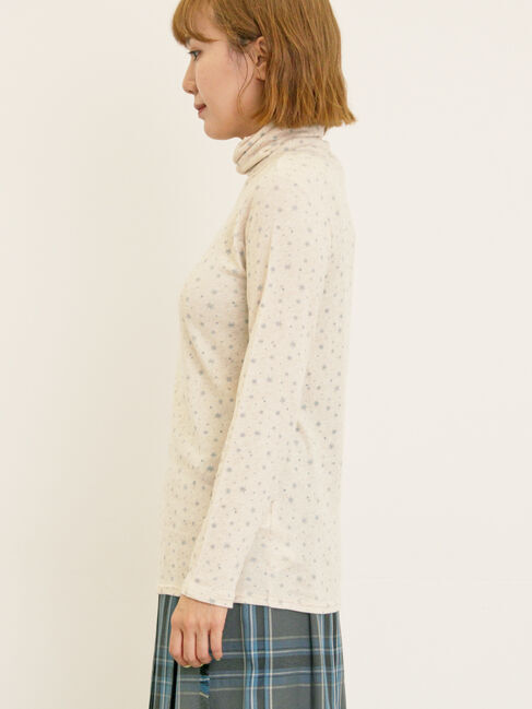 Samansa Mos2「【吸湿発熱】ベア天雪柄タートルネックインナー」|Tシャツ・カットソー|