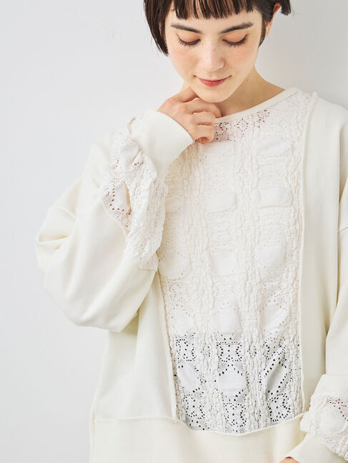 SM2「レース切替裏毛プルオーバー」|Tシャツ・カットソー|キナリ