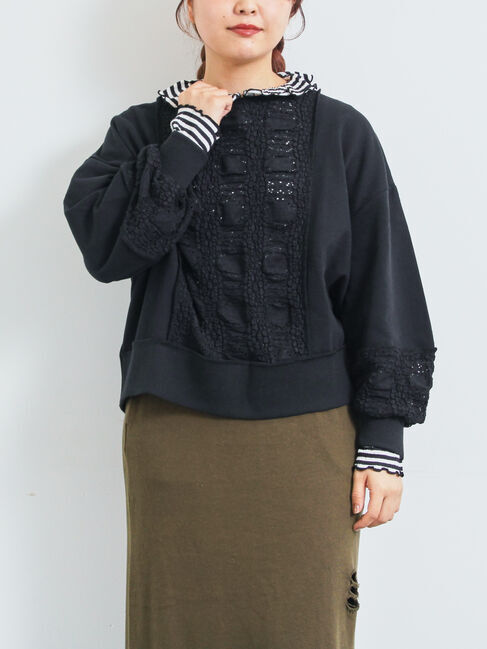 SM2「レース切替裏毛プルオーバー」|Tシャツ・カットソー|