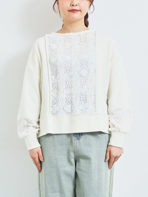 SM2「レース切替裏毛プルオーバー」|Tシャツ・カットソー|