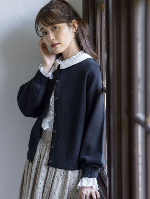 Samansa Mos2「【ゆべし&times;Samansa Mos2】マルチWAYニット」|カーディガン|ブラック