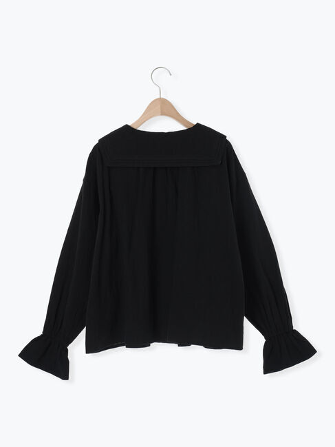 Samansa Mos2「ビッグ襟ピンタックブラウス」|シャツ・ブラウス|