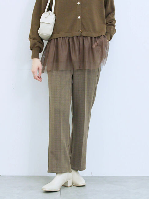 Samansa Mos2 blue「カチオン染めチェックパンツ」|その他|