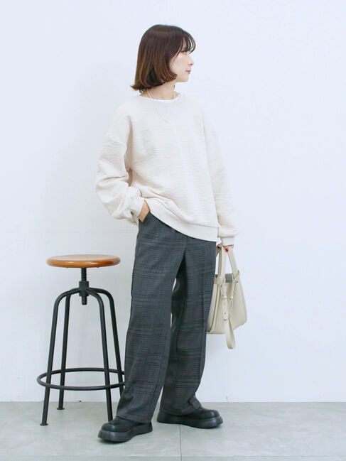 Samansa Mos2 blue「カチオン染めチェックパンツ」|その他|