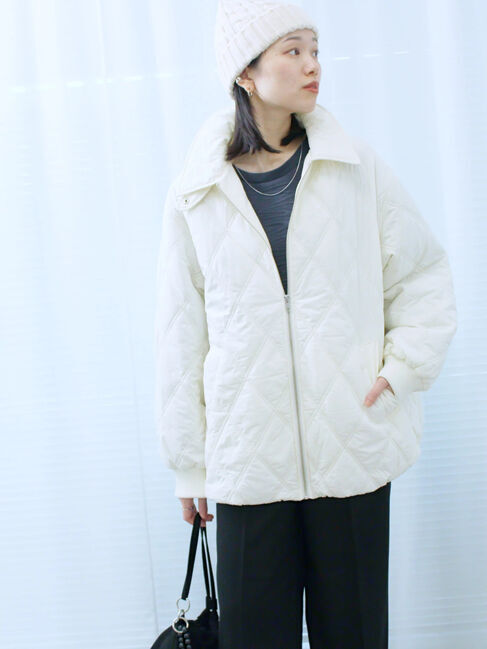 Samansa Mos2 blue「バルーンキルトジャケット」|その他|キナリ