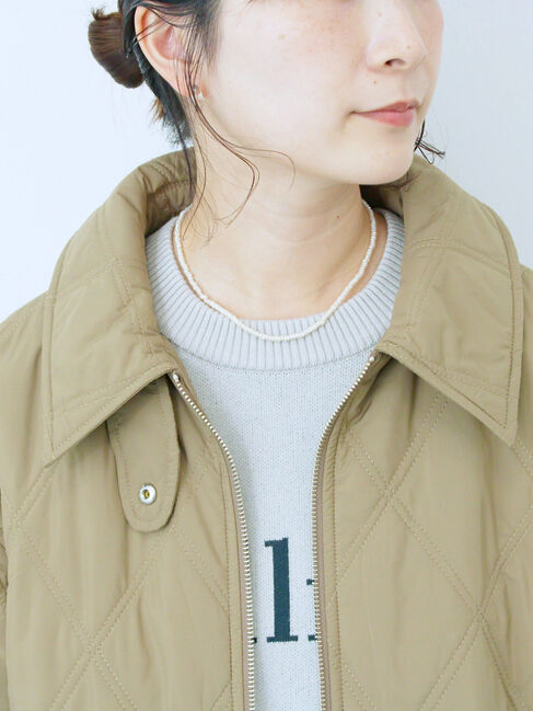 Samansa Mos2 blue「バルーンキルトジャケット」|その他|