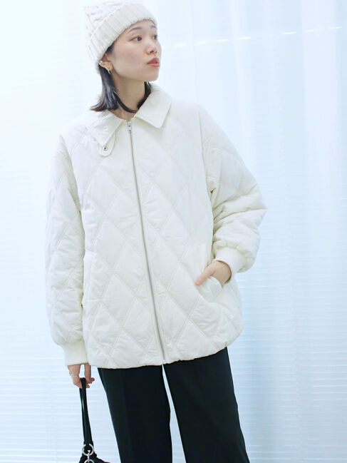 Samansa Mos2 blue「バルーンキルトジャケット」|その他|