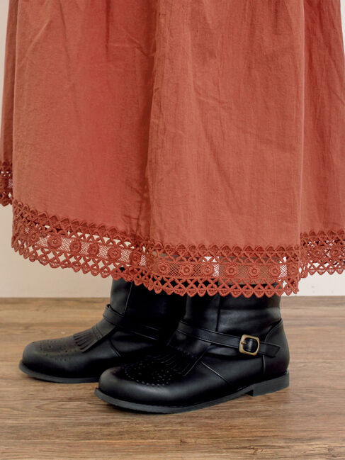 Samansa Mos2「メダリオンキルトショートブーツ」|ショートブーツ|ブラック