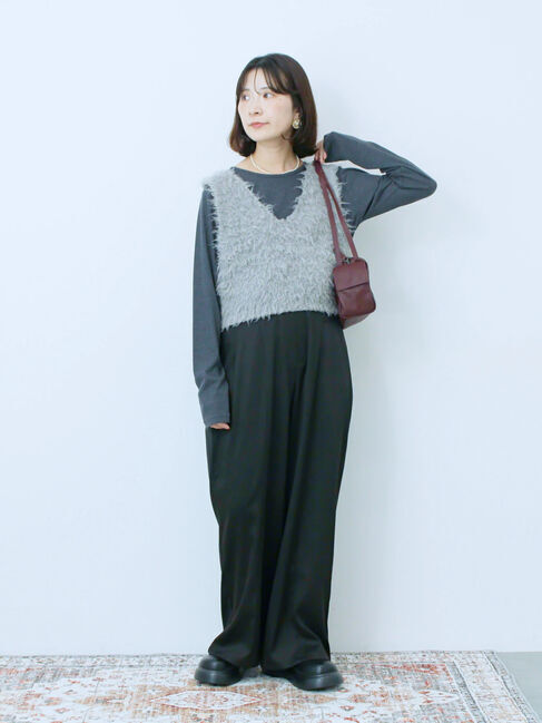 Samansa Mos2 blue「ラメリブプルオーバー」|Tシャツ・カットソー|