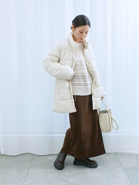 Samansa Mos2 blue「スタイルアップパデットコート」|その他|