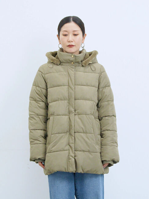 Samansa Mos2 blue「スタイルアップパデットコート」|その他|