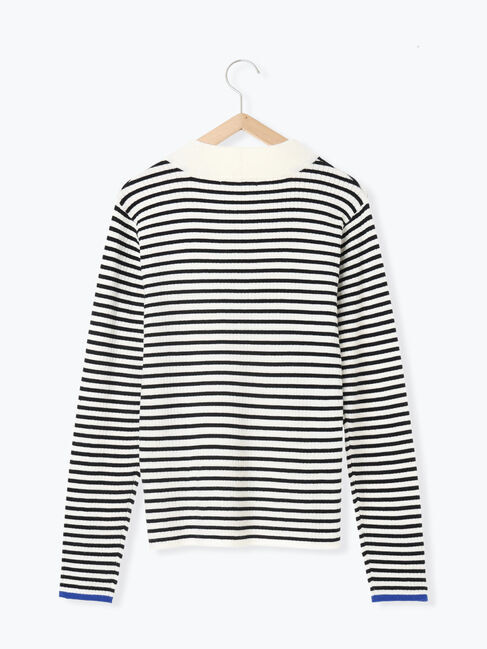 Samansa Mos2 blue「【Hug knit】リブハイネックプルオーバー」|ニット・セーター|