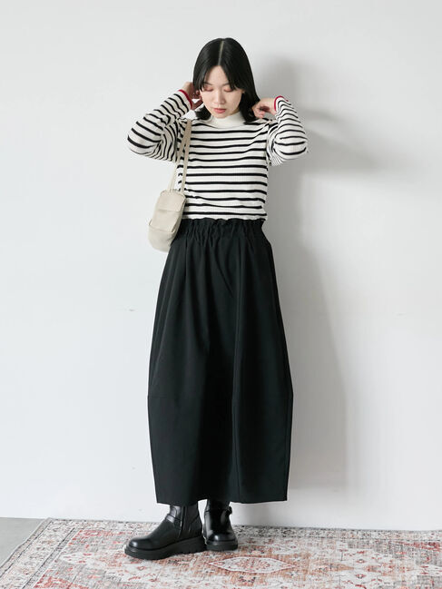 Samansa Mos2 blue「【Hug knit】リブハイネックプルオーバー」|ニット・セーター|