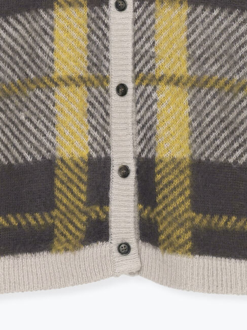 Samansa Mos2「シャギーチェック柄カーディガン」|カーディガン|