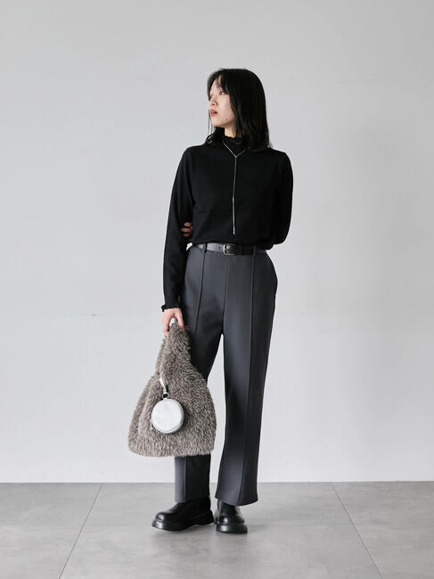 Samansa Mos2 blue「フリル衿ニットプルオーバー」|ニット・セーター|