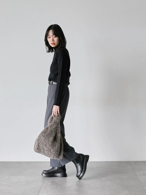 Samansa Mos2 blue「フリル衿ニットプルオーバー」|ニット・セーター|