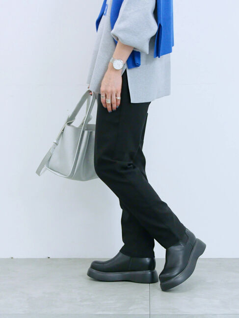 Samansa Mos2 blue「裏起毛ストレッチパンツ」|その他|