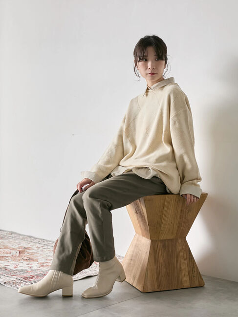 Samansa Mos2 blue「裏起毛ストレッチパンツ」|その他|