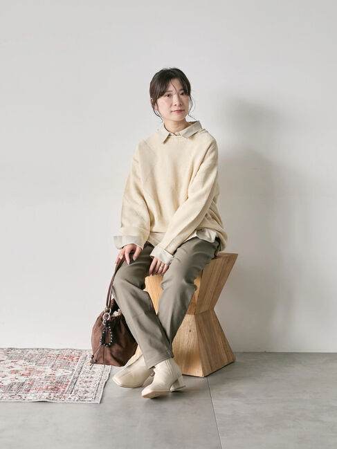 Samansa Mos2 blue「裏起毛ストレッチパンツ」|その他|