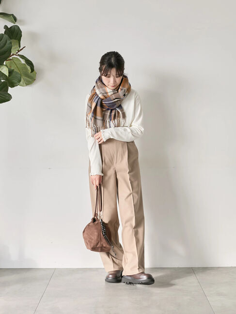 Samansa Mos2 blue「チェックマフラー」|その他|