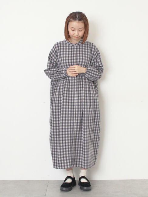 Samansa Mos2「【保温加工】バンドカラーワンピース ≪S/Mサイズ≫」|ワンピース|ブラック