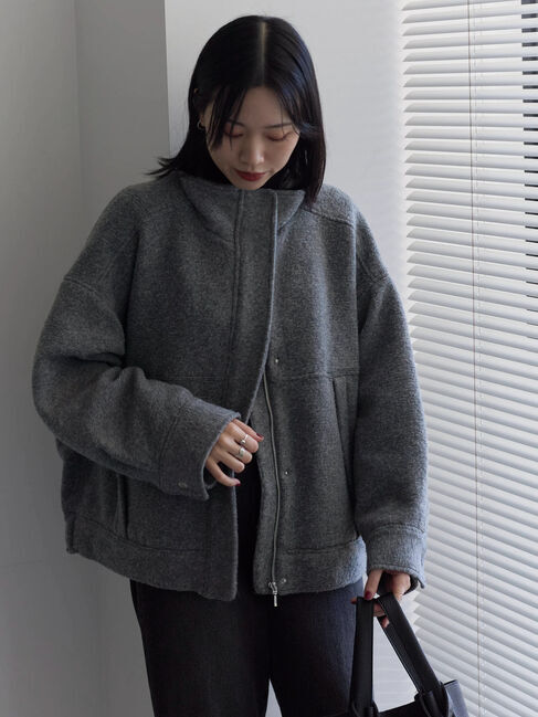 Samansa Mos2 blue「スライバーBIGブルゾン」|その他|