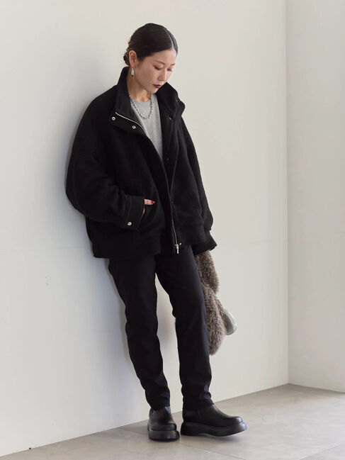 Samansa Mos2 blue「スライバーBIGブルゾン」|その他|