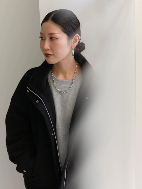 Samansa Mos2 blue「スライバーBIGブルゾン」|その他|