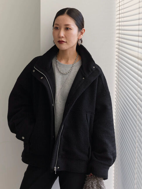 Samansa Mos2 blue「スライバーBIGブルゾン」|その他|