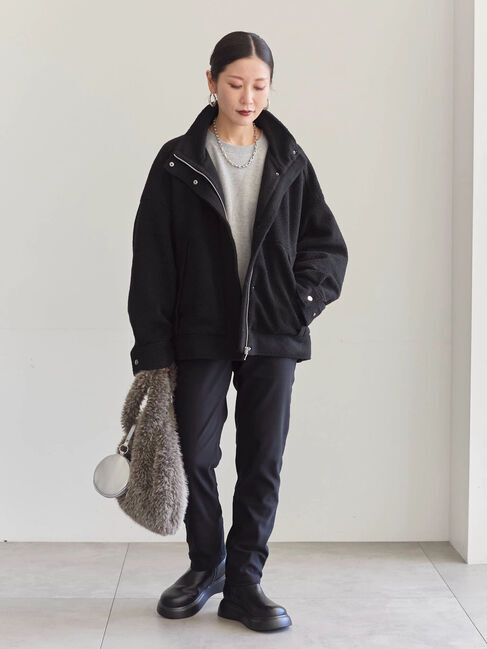 Samansa Mos2 blue「スライバーBIGブルゾン」|その他|