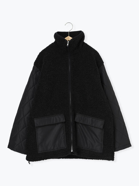 Samansa Mos2 blue「スタンドボアキルトジャケット」|その他|