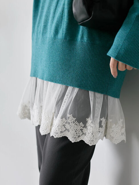 Samansa Mos2 blue「ペプラムプルオーバー」|Tシャツ・カットソー|