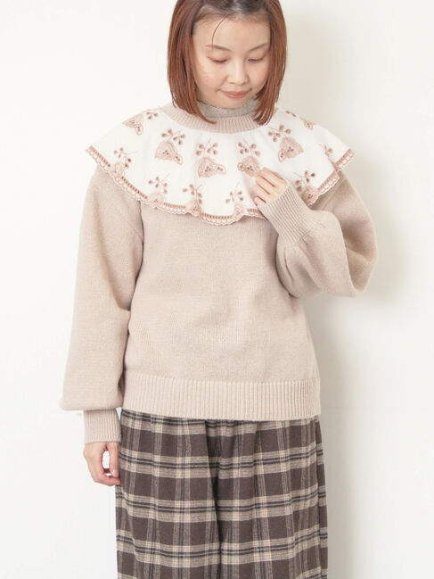 Samansa Mos2「レース貼り前後2WAYニット」|カーディガン|