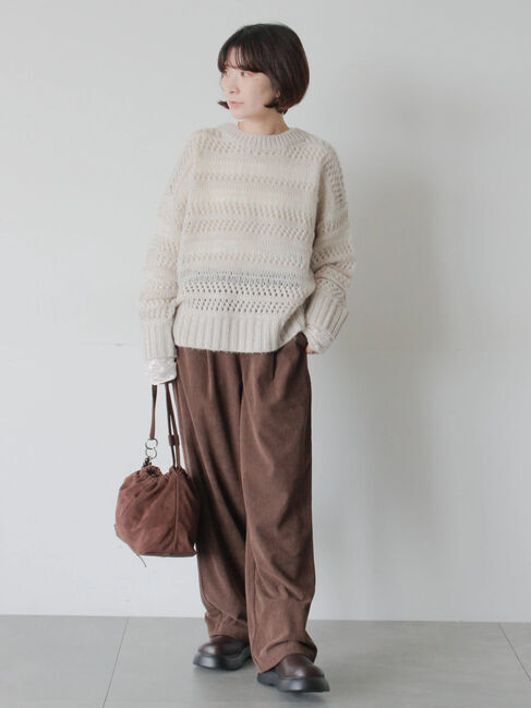 Samansa Mos2 blue「カットコールパンツ」|その他|