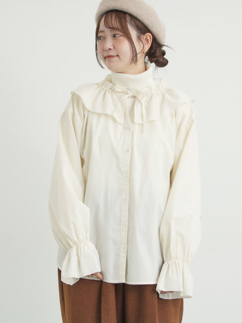 Samansa Mos2「フリル襟ブラウス」|シャツ・ブラウス|