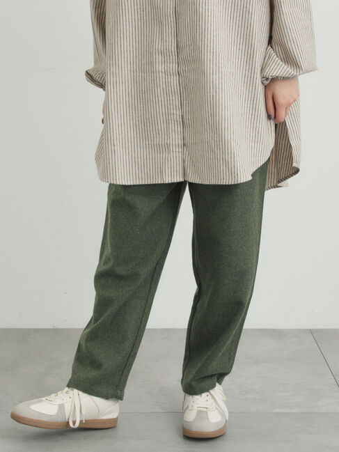 Samansa Mos2「【帯電防止】ウール混テーパードパンツ《M/Lサイズ》」|その他|カーキ