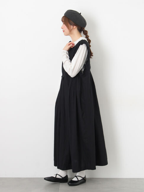 Samansa Mos2「【Cross&times;Linen】肩フリル前後2WAYジャンパースカート」|ワンピース|