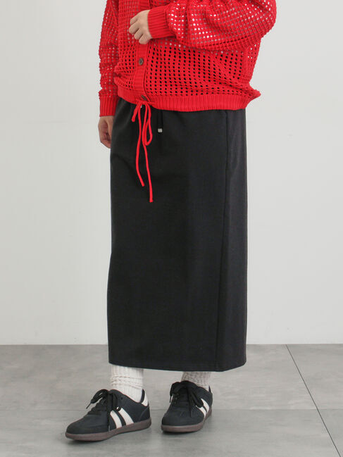 Samansa Mos2「裏毛スカート」|スカート|ブラック