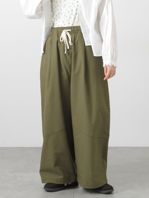 Samansa Mos2「【2WAY】裾しぼり切替えパンツ」|その他|カーキ