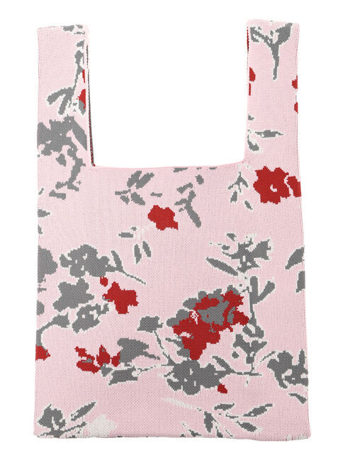 Samansa Mos2「花柄スポンディッシュニットバッグ」|その他|ピンク